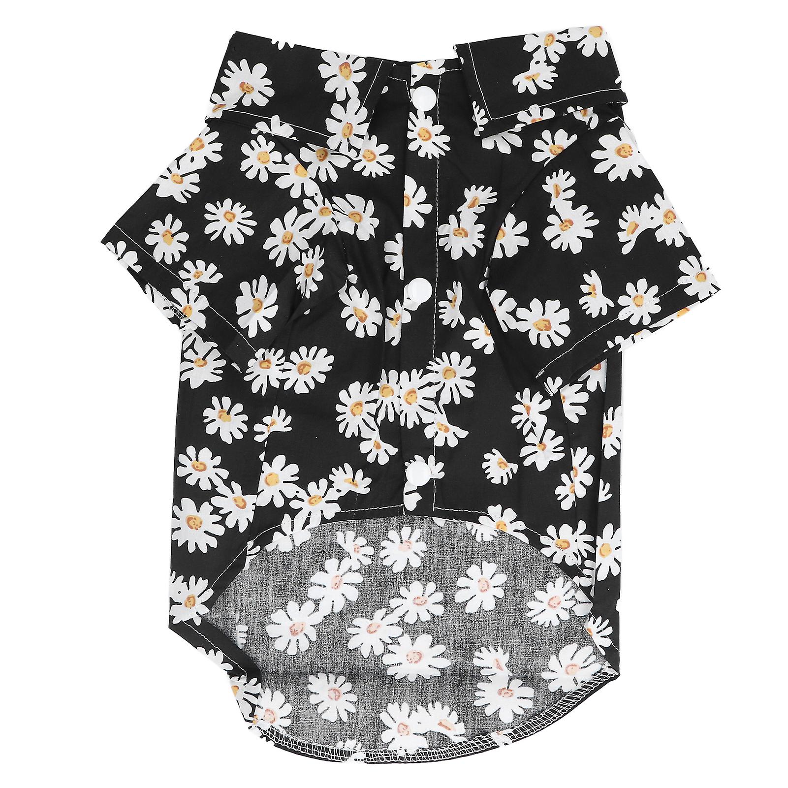 Daisy Print Dog Shirt Soft Breathable Flexible Pet T Shirt For Small Dogs And Catsxzcs03 Black Xl