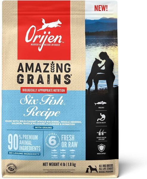 ORIJEN Amazing Grains Six Fish Recipe Dry Dog Food