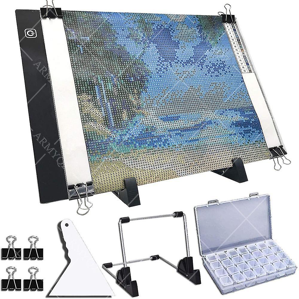 A4 Light Pad For Diamond Embroidery， Adjustable Brightness Drawing Light Table With Diamond Painting Accessories