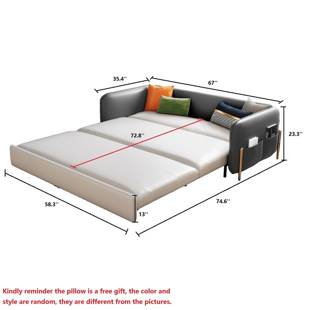 JASIWAY 67 in. Width Modern Pull Out Queen Size Sofa Bed