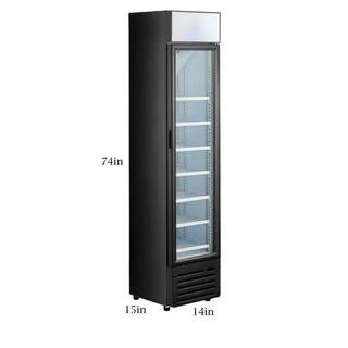 Cooler Depot 3.7 cu.ft Auto-defrost Commercial Narrow Glass Door Refrigerator in Black DXXSC105B