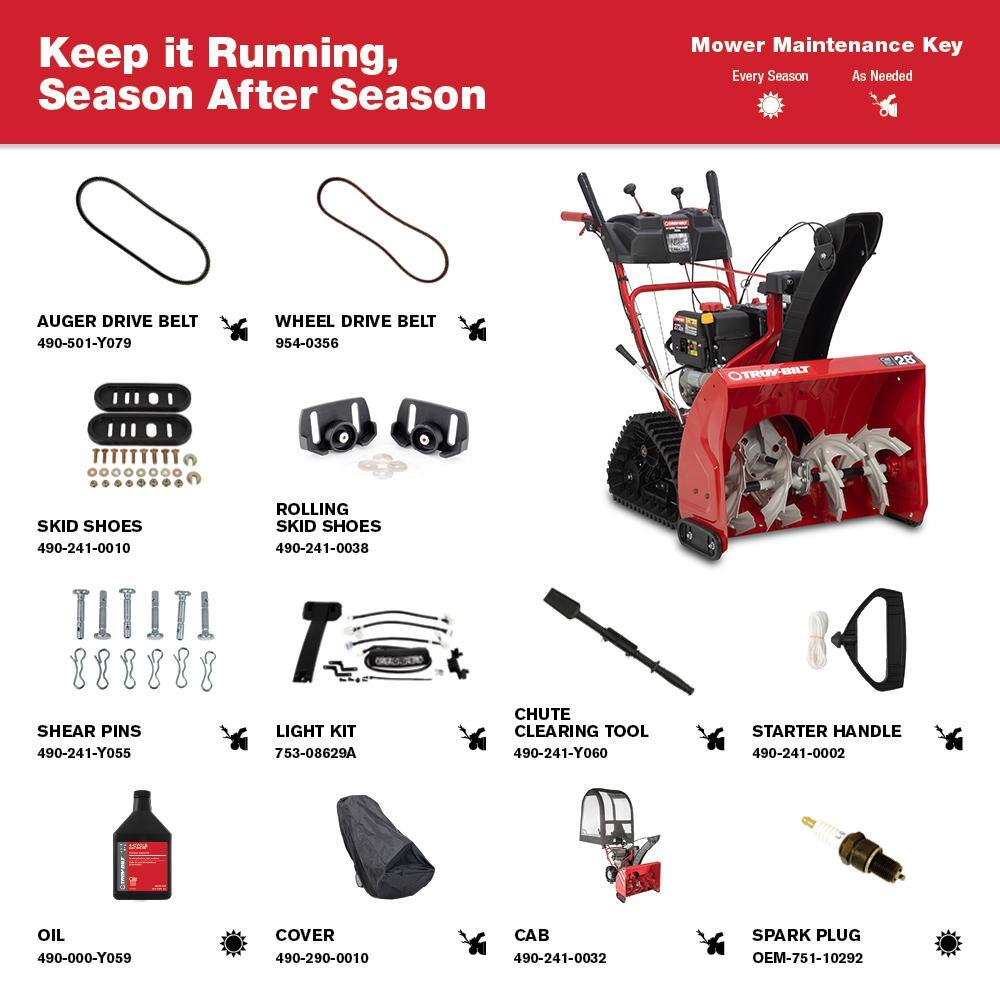 Troy-Bilt Storm Tracker 28 in. 277cc Two-Stage Electric Start Gas Snow Blower with Track Drive and Heated Grips Storm Tracker 2890