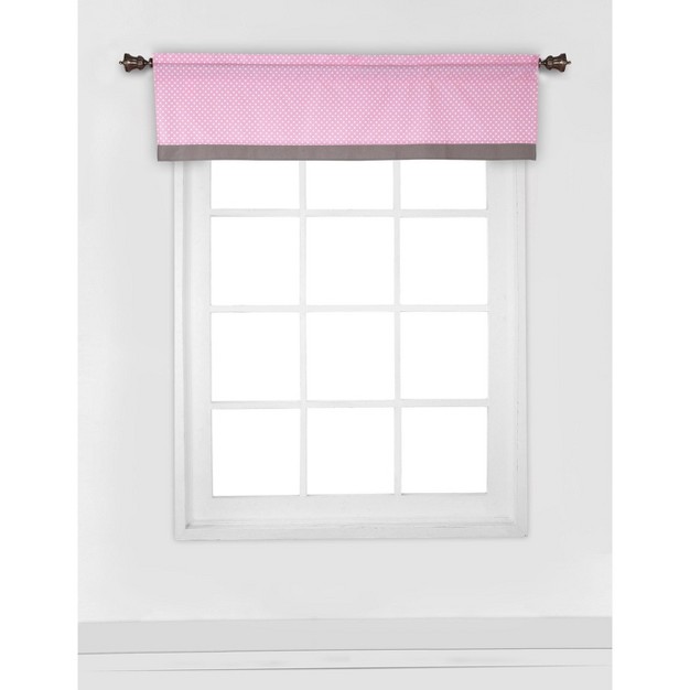 Bacati Pin Dots Pink gray Window Valance