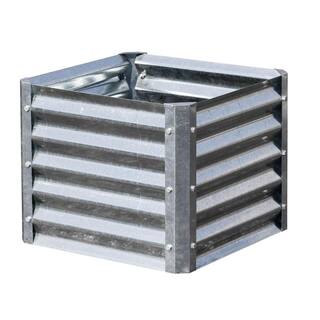 EarthMark Alto Series 22 in. x 22 in. x 17 in. Square Galvanized Metal Planter MGB-H041