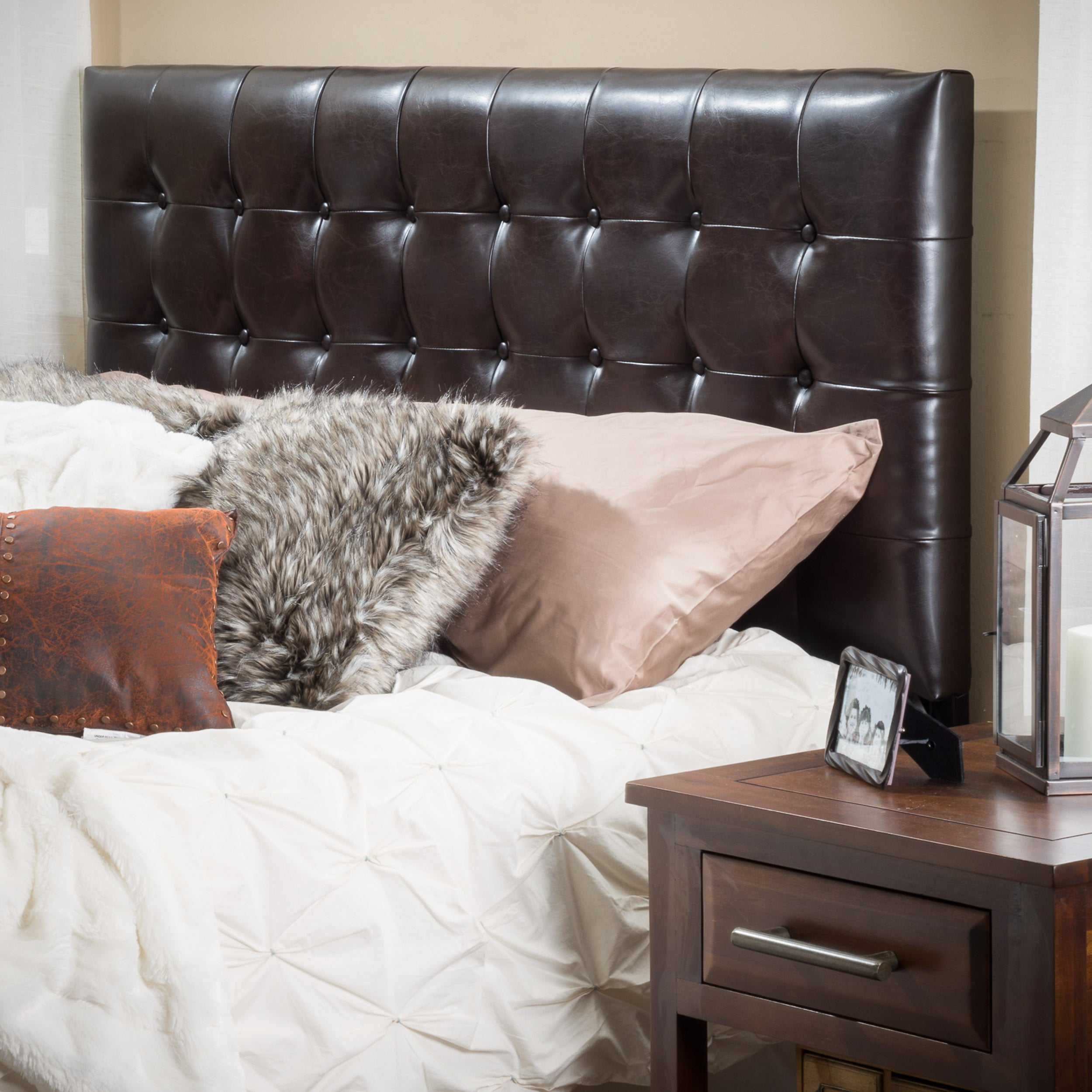 Lansing Queen/Full Brown Leather Headboard