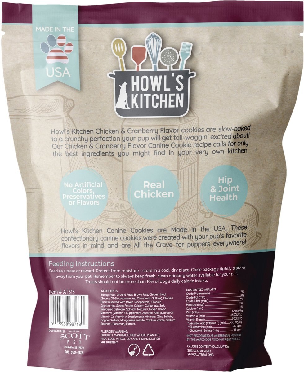 Howl's Kitchen Canine Cookies Chicken and Cranberry Flavor Dog Treats