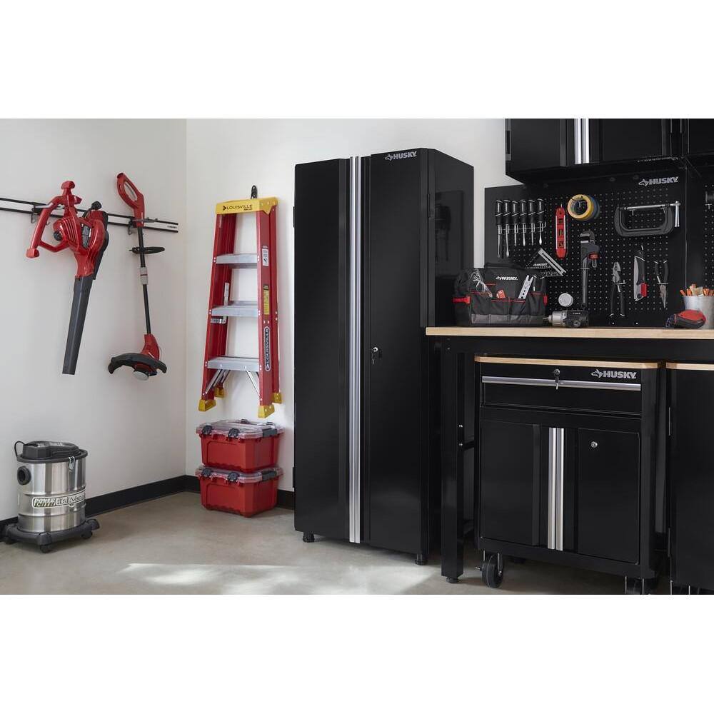 Husky Ready-to-Assemble 24-Gauge Steel Freestanding Garage Cabinet in Black (36 in. W x 72 in. H x 18 in. D) G3602T-US