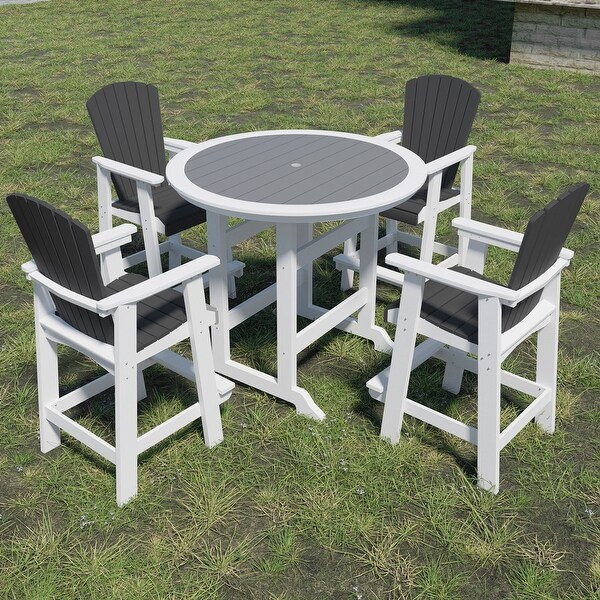 Outdoor Patio Recycled Plastic Round Dining Table Bar Table