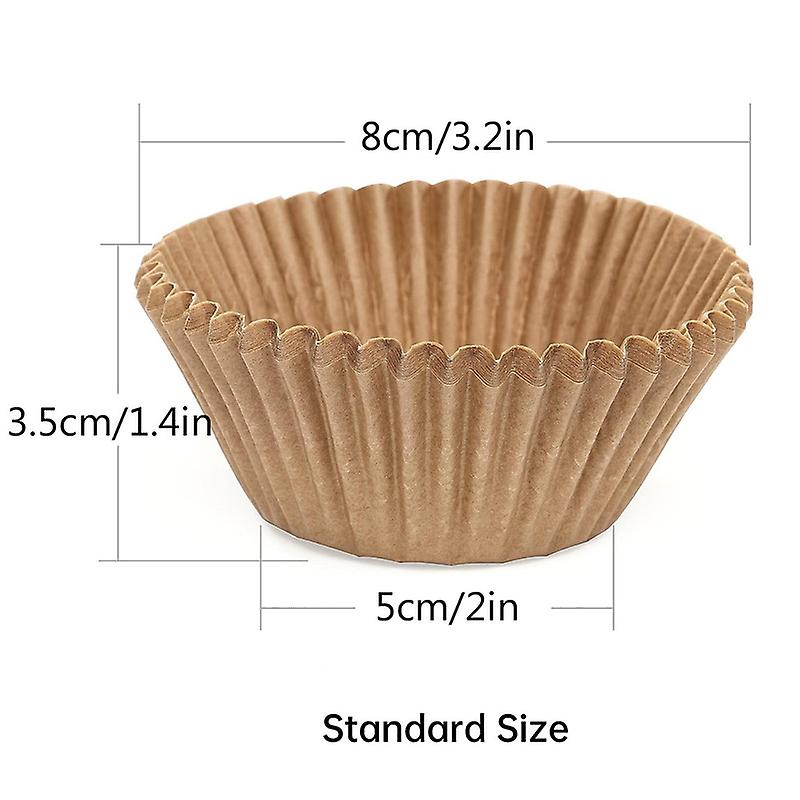 1000Pcs Natural Odorless Cupcake Liners Standard Greaseproof Paper Muffin Baking Cups