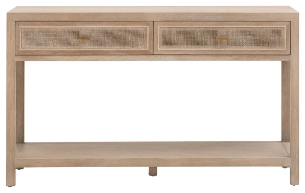 Star International Furniture Bella Antique Cane Wood Entry Console in Smoke Gray   Tropical   Console Tables   by Homesquare  Houzz