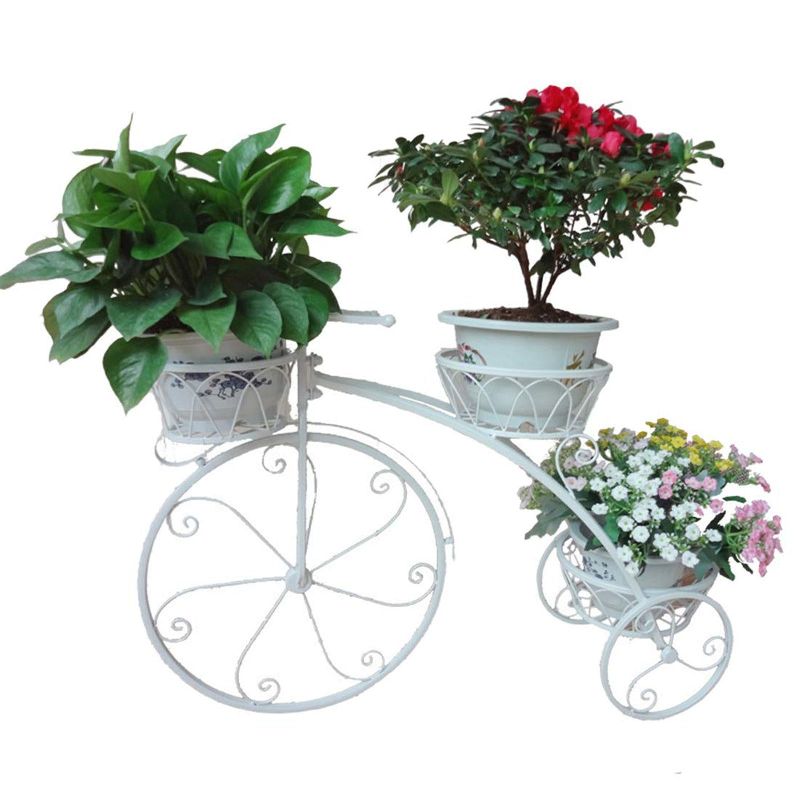 Creative Flower Basket Decorative Storage Shelf Unique Art Ornaments Metal Plant Stand for Living Room Garden Fence