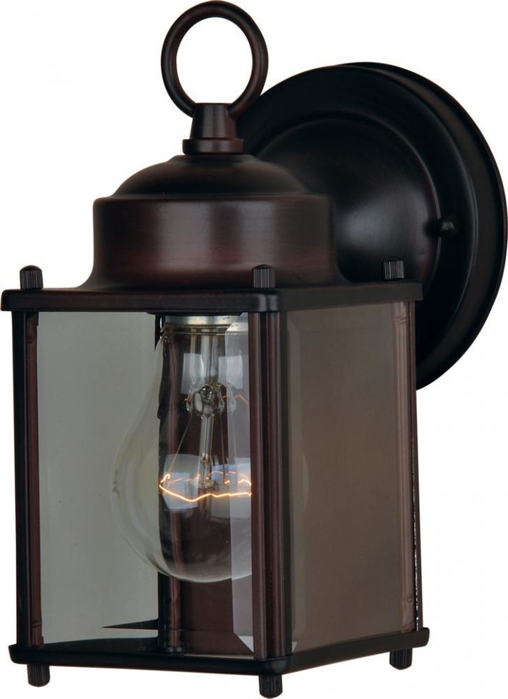 Maxim Side Door One Light Clear Glass Wall Lantern   Traditional   Outdoor Wall Lights And Sconces   by Lighting and Locks  Houzz