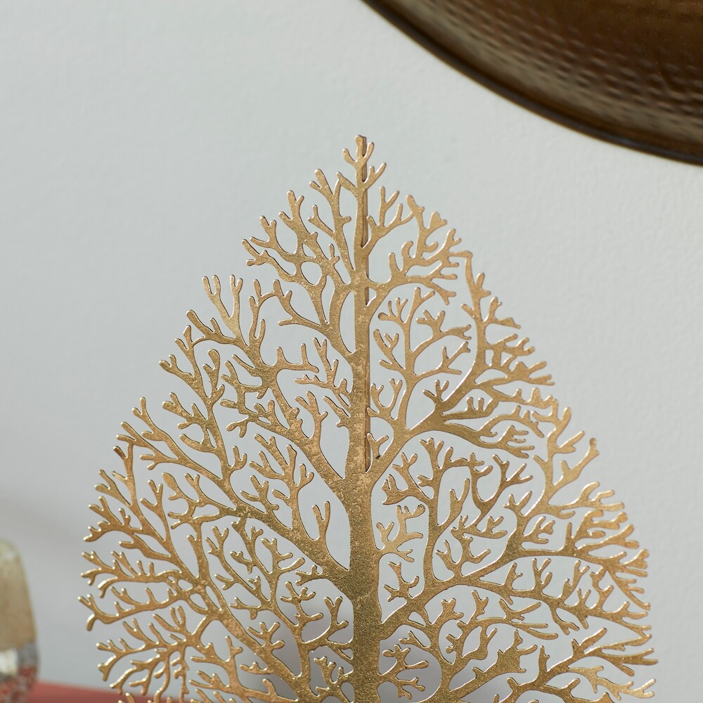 Gold Metal Leaf Sculpture   11 x 4 x 16