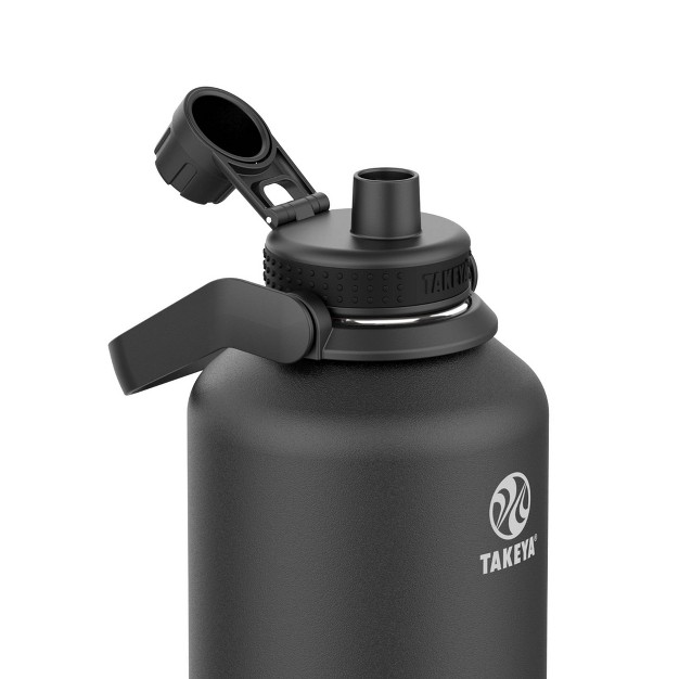 Takeya 64oz Actives Insulated Stainless Steel Water Bottle With Spout Lid Onyx