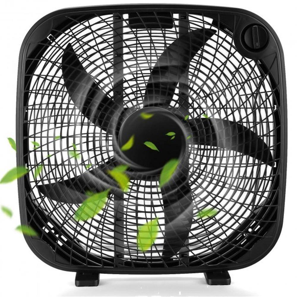 Aoibox 20 in. Box Portable Floor Fan with 3 Speed Settings and Knob Control for Home Garage Greenhouse Workshop HDDB592