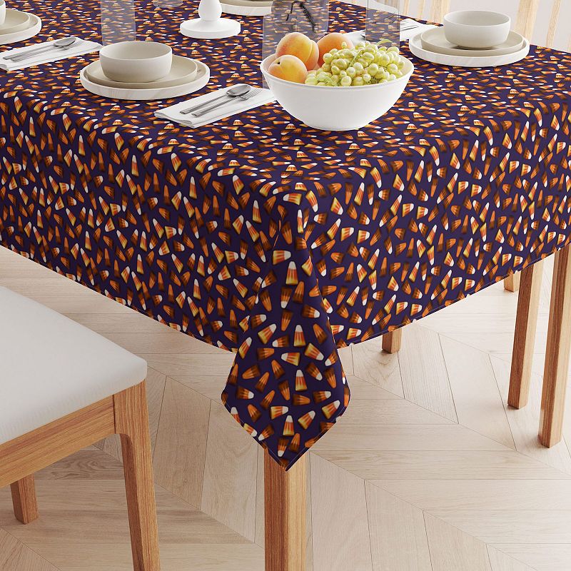 Square Tablecloth， 100% Polyester， 70x70， 3D Candy Corn