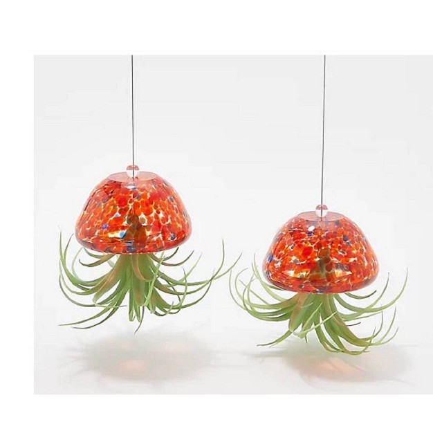 Glass Jellyfish With Faux Plant Coral Ultimate Innovations