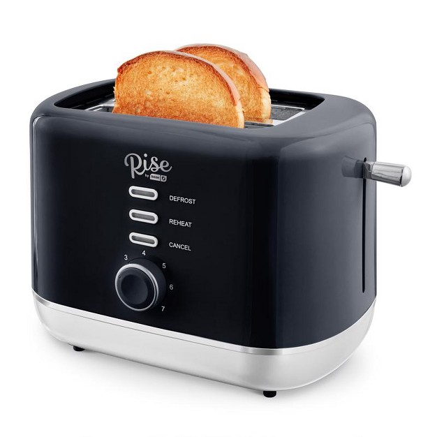 Rise By Dash Plastic Black 2 Slot Toaster 7 4 In H X 7 2 In W X 11 1 In D