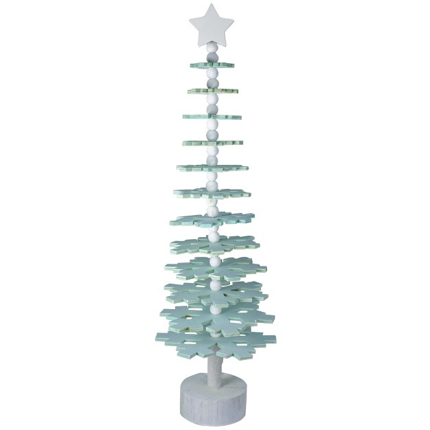 Green Snowflake Cutout Christmas Tree With A Star Table Top Decor