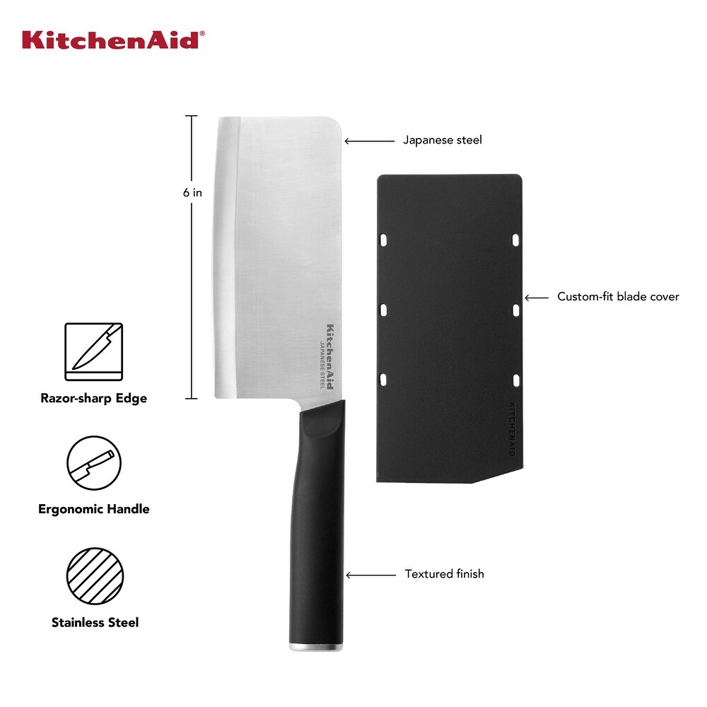 KitchenAid Classic Cleaver Knife  6 Inch  Black