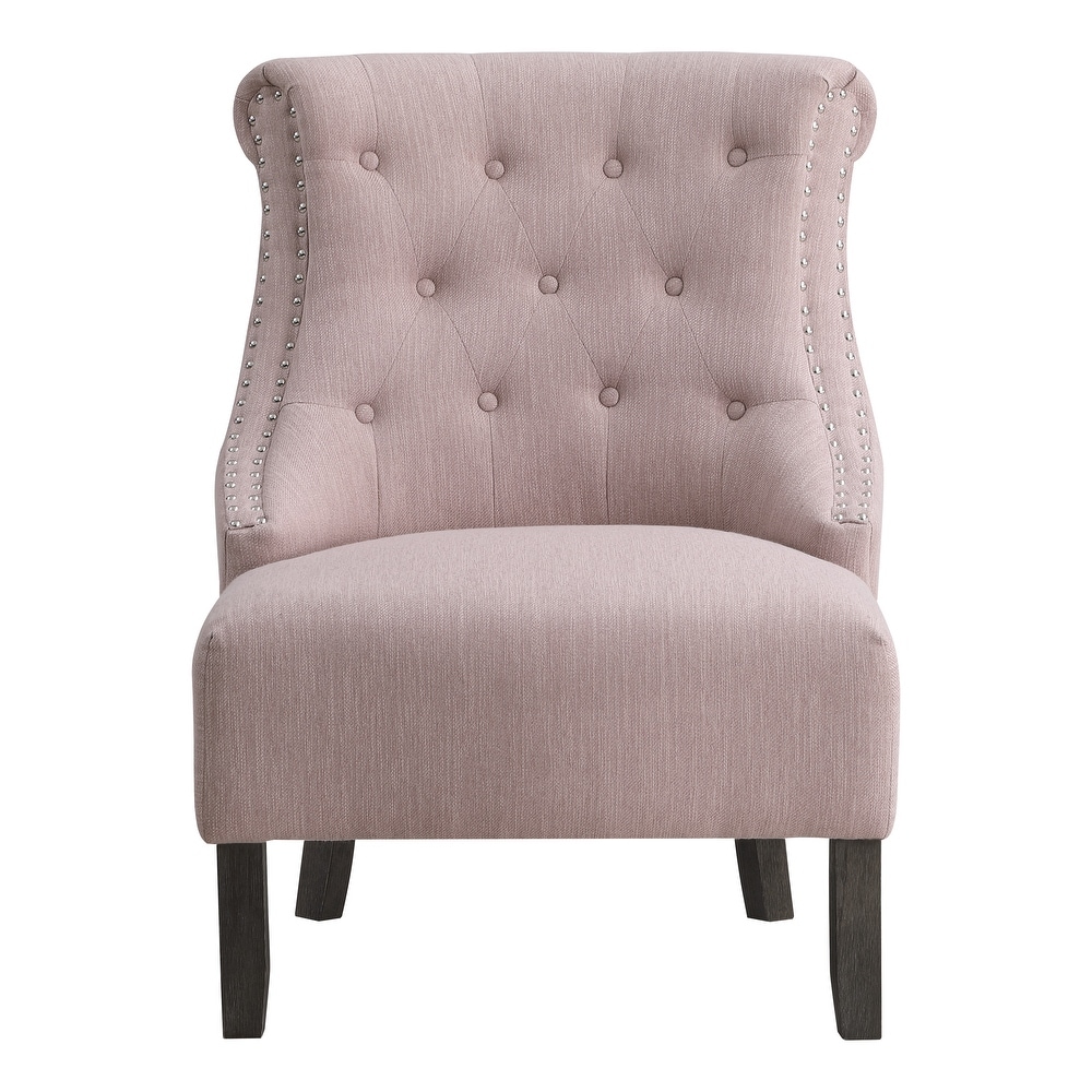 Evelyn Tufted Chair with Grey Wash Legs