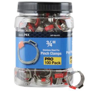 Apollo 34 in. Stainless Steel PEX-B Barb Pro Pinch Clamp Pro Pack (100-Pack) PXPRO34100JR