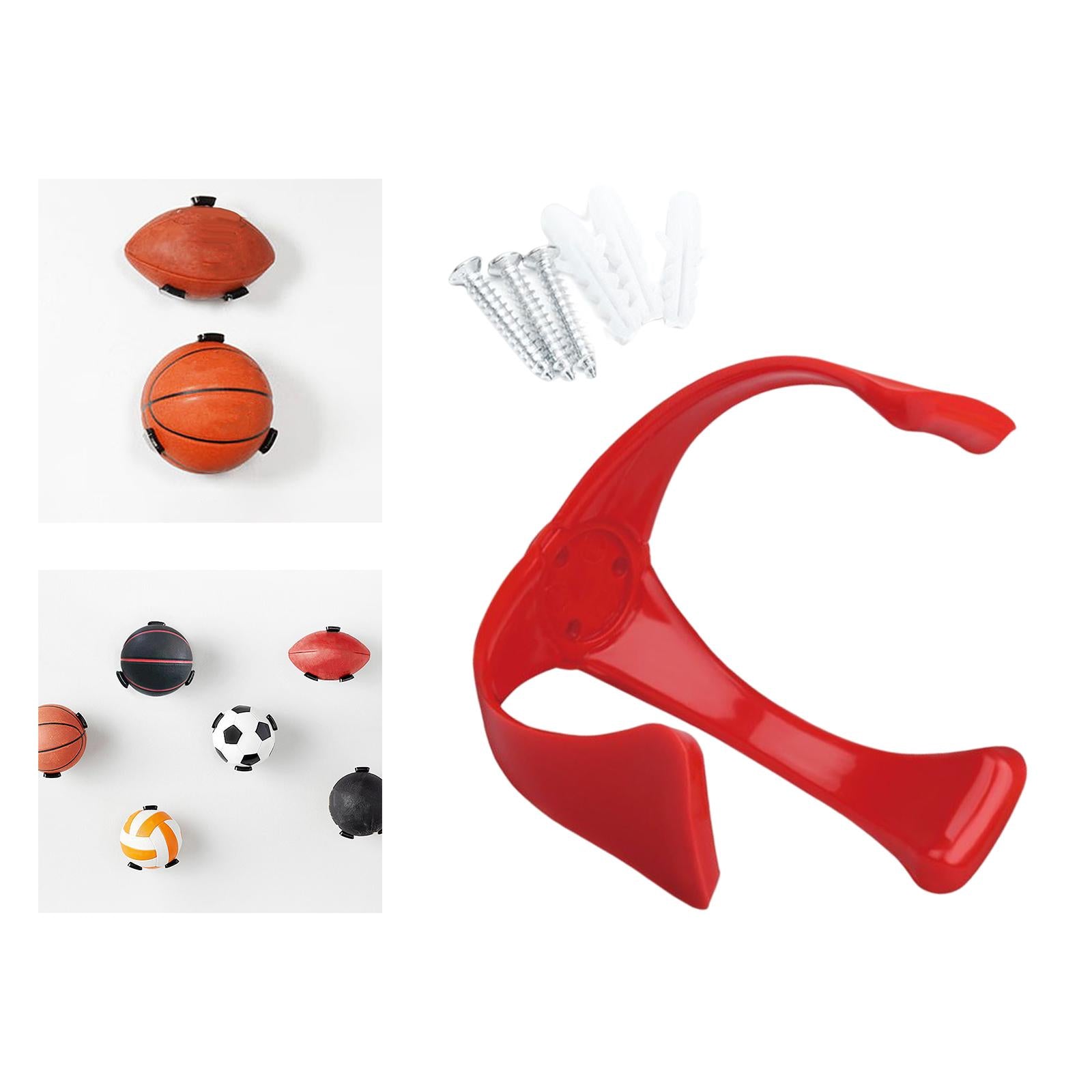 Wandmontiertes Balllagerregal， Dekoration， Bohren， Installationsunterstützung， Display， Leichtes Regal， Ballhalter， Klaue Für Basketball， Fußball Red