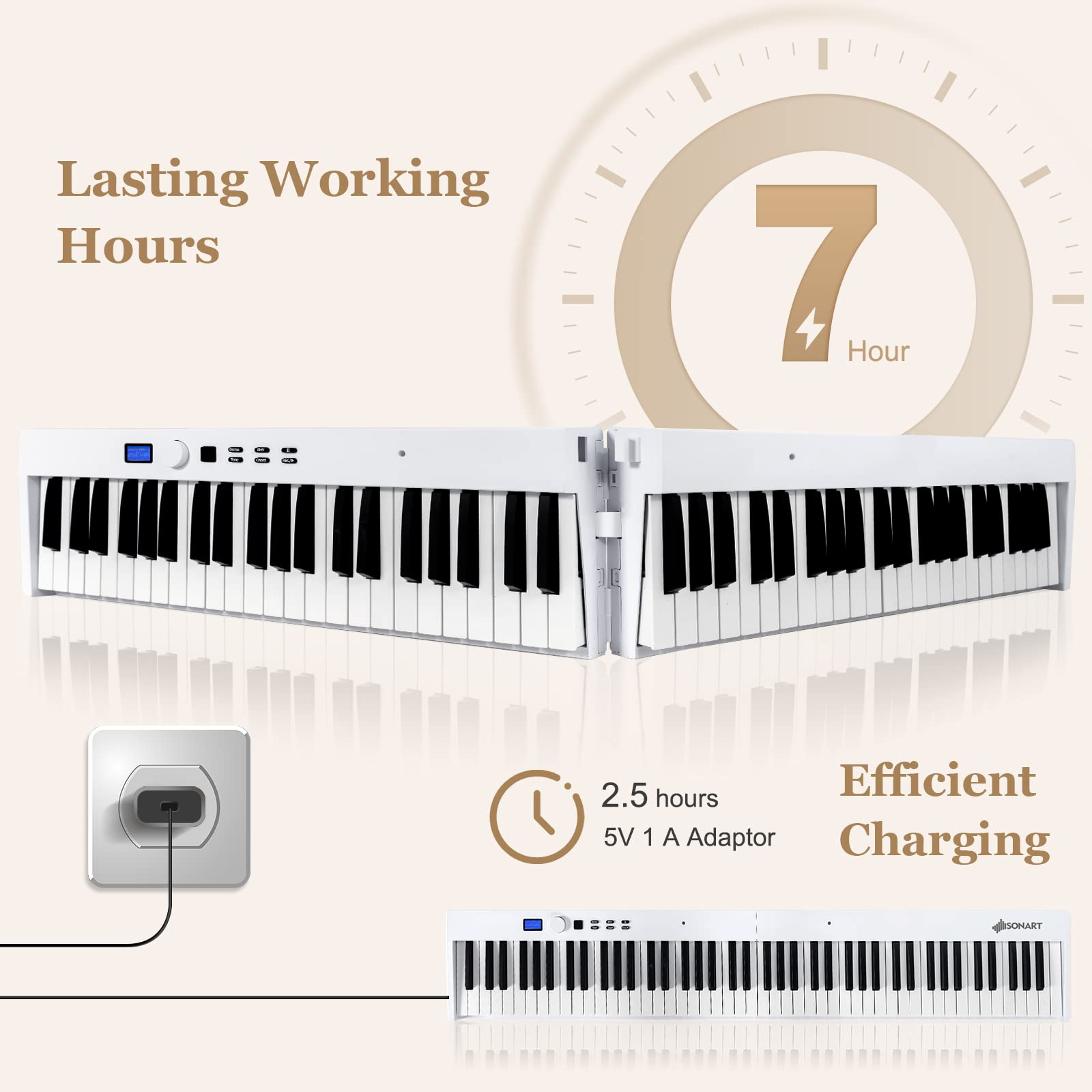 Costzon 88-Key Foldable Digital Piano Keyboard