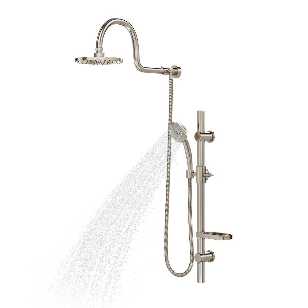 PULSE Showerspas AquaRain 3-Spray Retrofit Shower System with Hand shower  Showerhead Combo  Wall Bar Shower Kit in Brushed Nickel 1019-BN