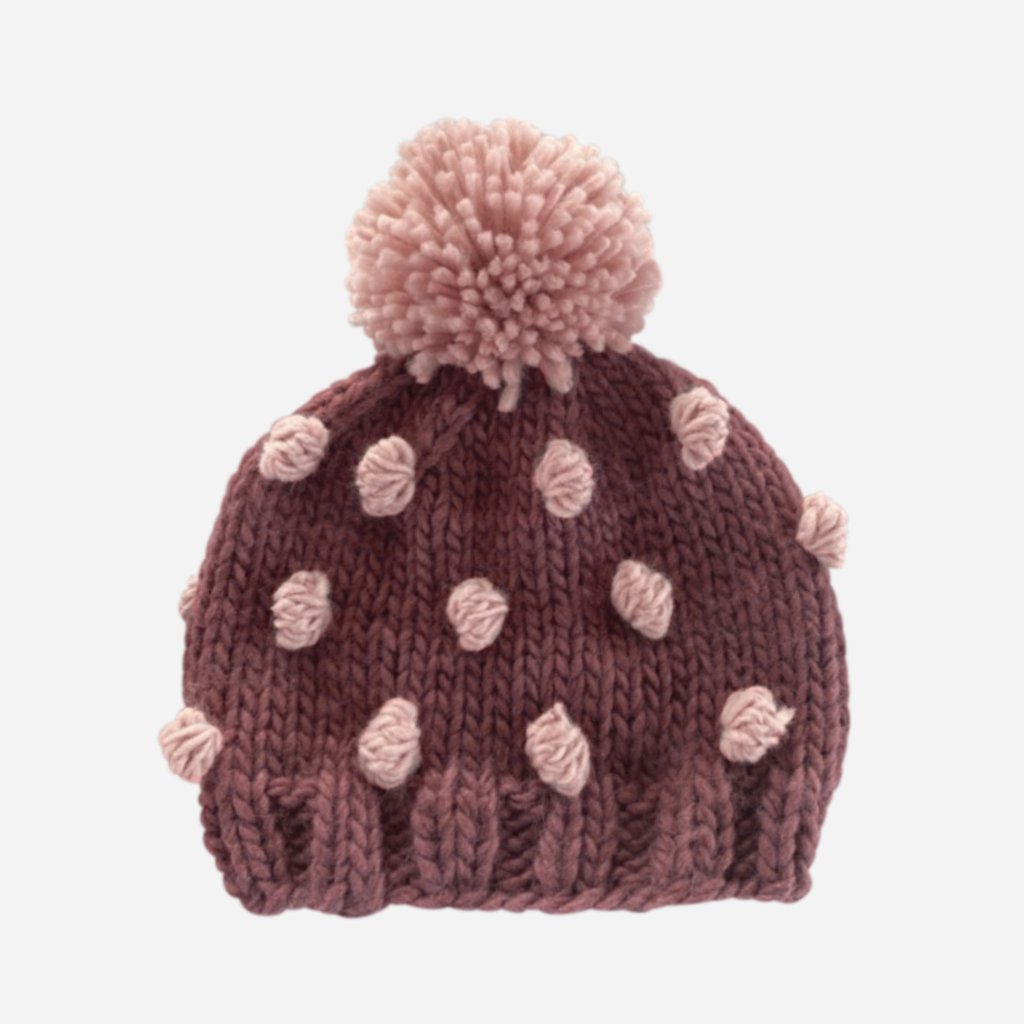 Mauve/Blush Popcorn Knit Hat by The Blueberry Hill