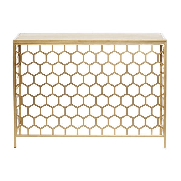 Gold Iron Contemporary Console Table 30 x 42 x 14 - 42 x 14 x 30