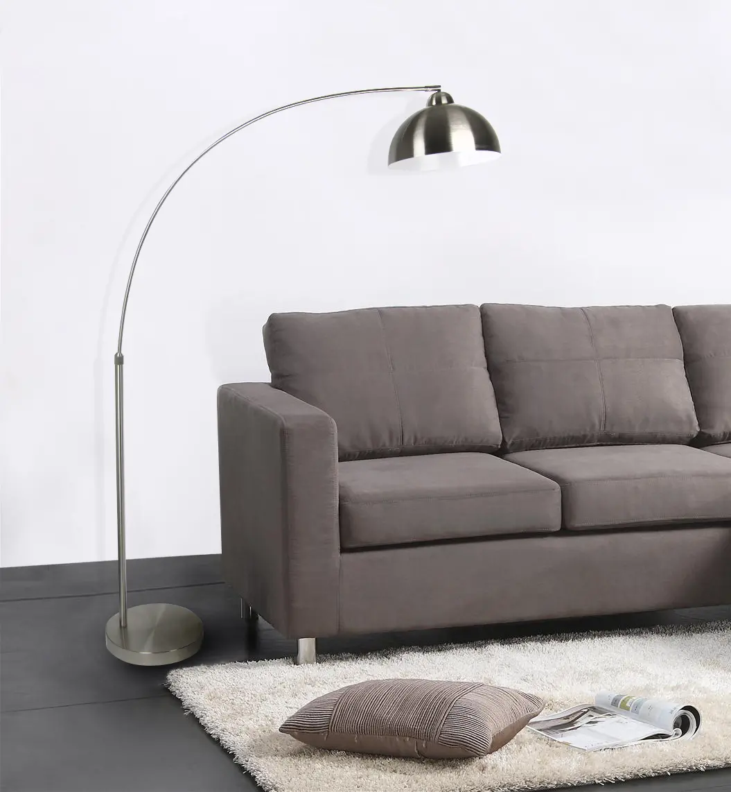 Darby Brushed Nickel Arched Floor Lamp