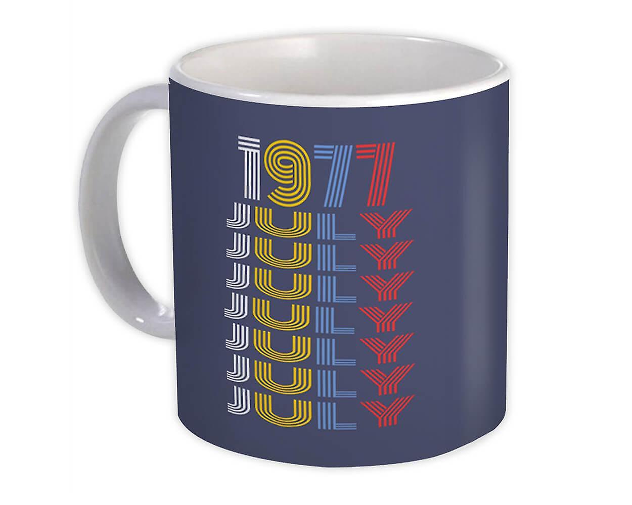 Gift Mug: 1977 July Colorful Retro Birthday Age