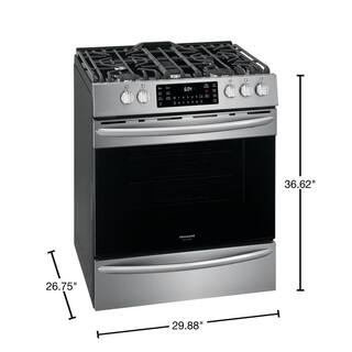 FRIGIDAIRE GALLERY 30 in. 5 Burner Slide-In Gas Range in Stainless Steel with Convection and Air Fry FGGH3047VF