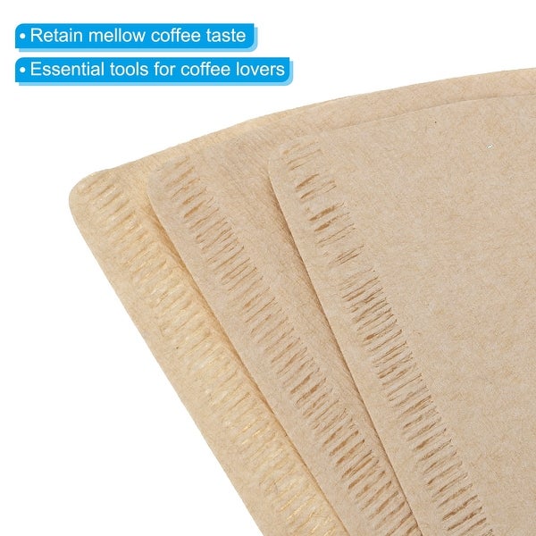 2-4 Cup Cone Coffee Paper Filters 6.3x1.97x3.94 Inch Disposable Pack of 100 - Natural Brown