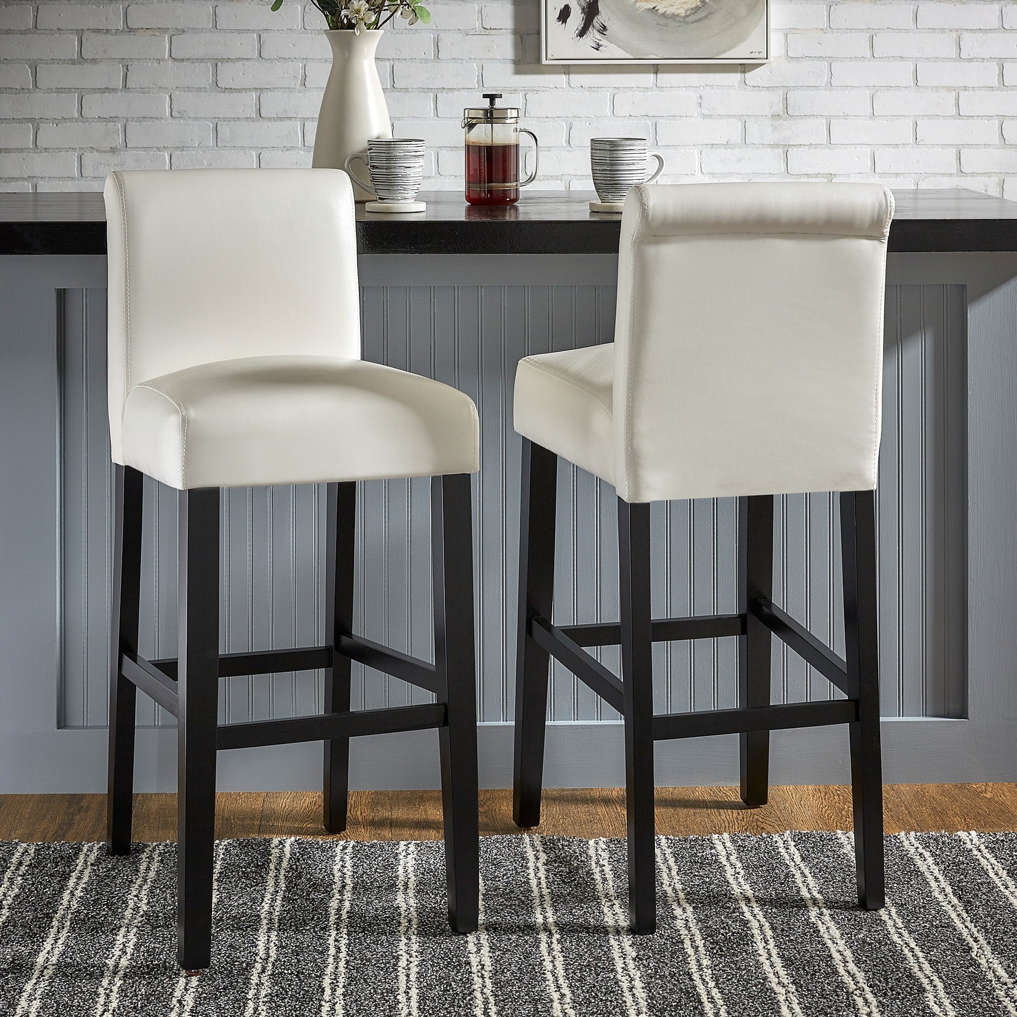 Arica Bar Stool， White， Set of 2