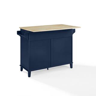 CROSLEY FURNITURE Cora Navy Kitchen Island with Drop Leaf CF3039NA-NV