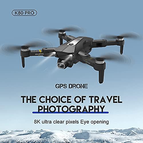 Folding Drone With 8k Hd Camera， Wifi Fpv， Brushless Gps Quadcopter， 360 Obstacle Avoidance， 7-level Wind Resistance， 50x Zoom， Headless Mode Grey-1 B