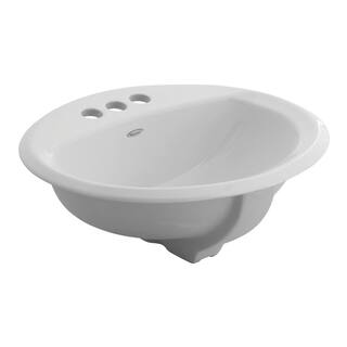 American Standard Aqualyn Less Overflow Countertop Bathroom Sink with 4 in. Faucet Holes in White 0476928.020