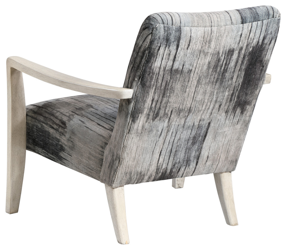 Watercolor Gray Chenille Accent Chair   Farmhouse   Armchairs And Accent Chairs   by Ownax  Houzz