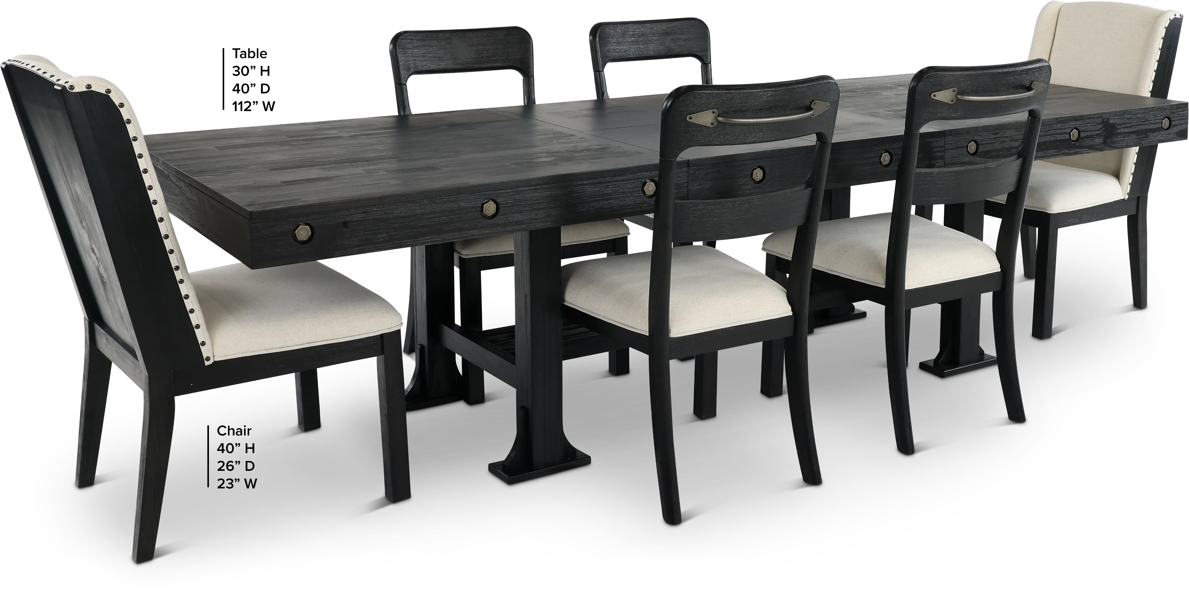 Sierra Black 7 Piece Dining Room Set