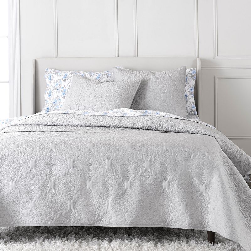 Martha Stewart Tessa Sateen 3-Piece Quilt Set with Shams