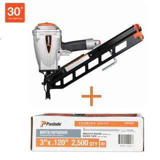 Paslode PowerMaster Plus 30-Degree Pneumatic Framing Nailer Combo Kit 9993