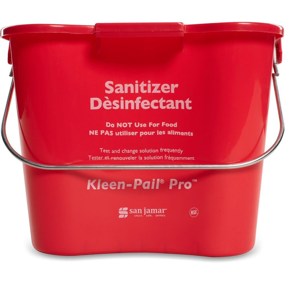 San Jamar KPP97RD Sanitizing Kleen-Pail， 3 Qt.， Red