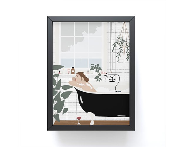 Chloe Smart Print Bubble Bath Framed Mini Art Print Society6