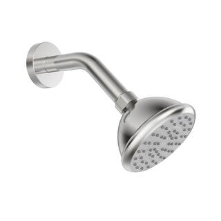 HOMLUX 1-Handle 1-Spray Round Tub and Shower Faucet 2.5 GPM 4 in. Wall Mounted Shower Head in Brushed Nickel (Valve Included) FE540043D3