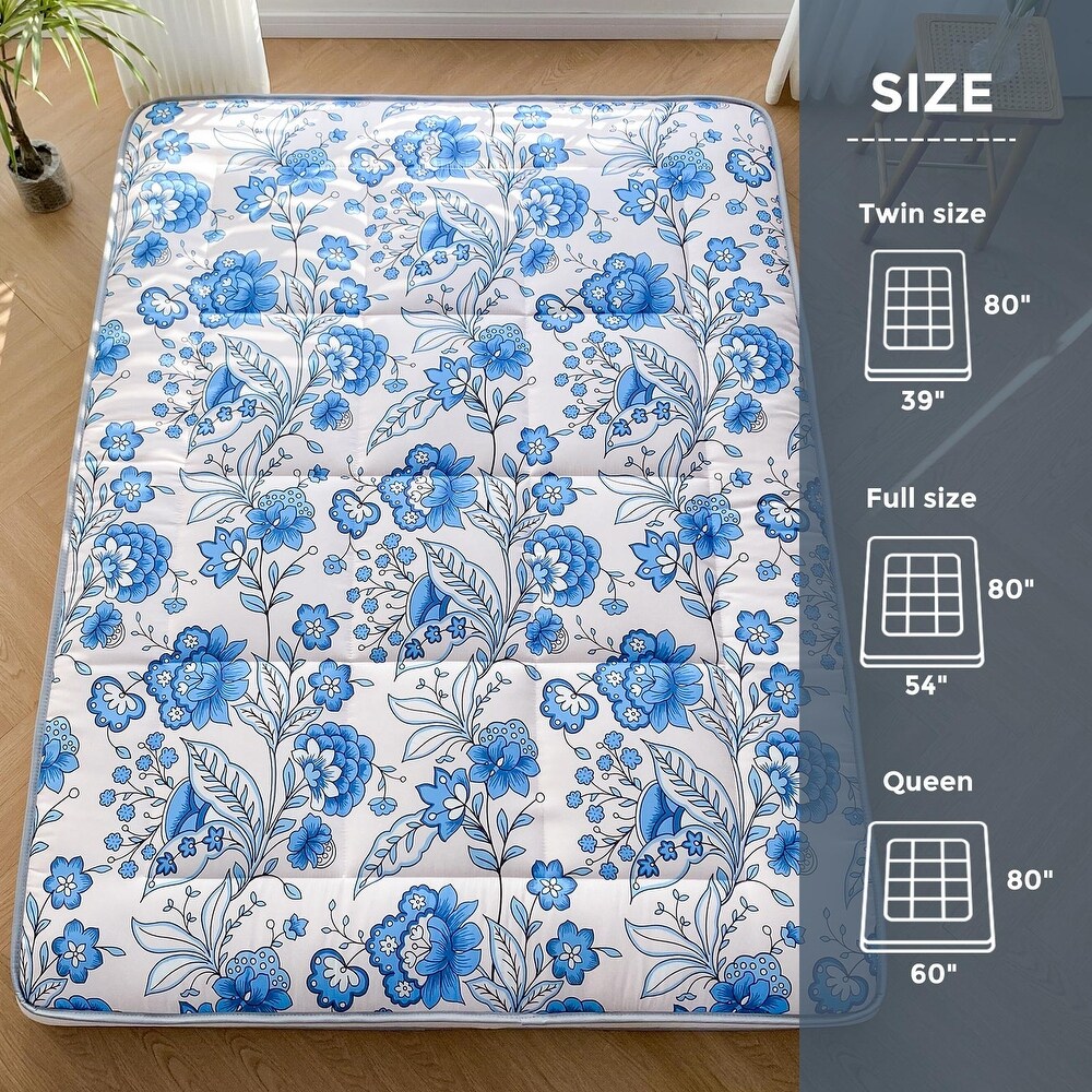 6 inch Floral Pattern Floor Bed Roll Up Futon Mattress