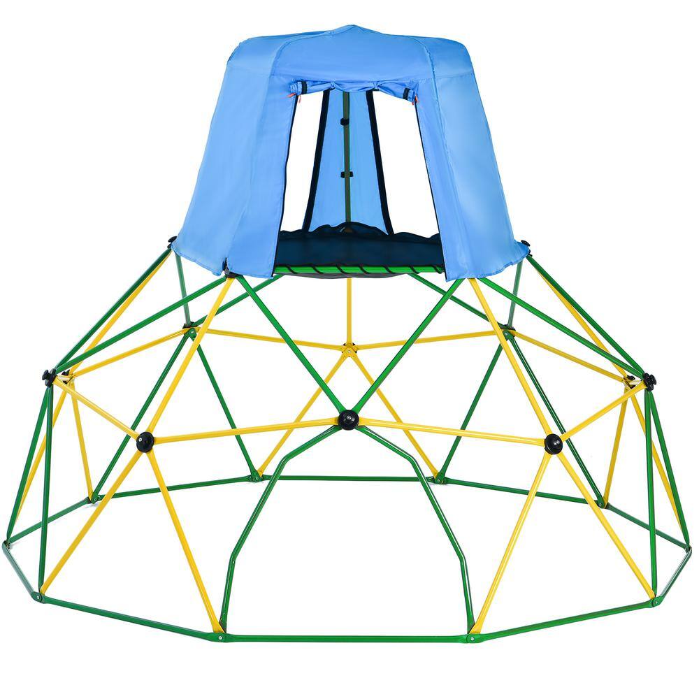 Sudzendf 10 ft. Green Climbing Dome with Canopy and Playmat Rust and UV Resistant Steel LN20232402