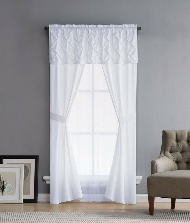 Kate Aurora Complete 5 Pc Ruffled Window In A Bag Curtain Set