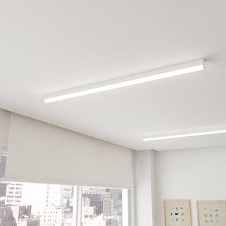 Commercial Electric 4 ft LED Garage Workshop Ceiling Strip Light Plug-In or Hardwire 1800 Lumens Power  Linking Cord 4000K Bright White 54261141